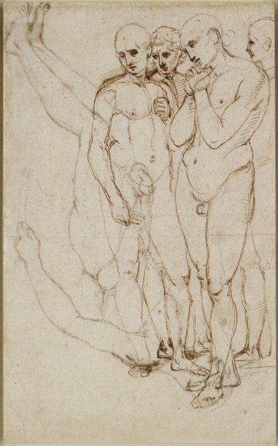 Study of Four Standing Men in a Pietà by Raffaello Sanzio Raphael